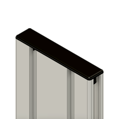 60-100-1 MODULAR SOLUTIONS POLYAMIDE PART<br>END CAP 90MM X 18.5MM BLACK